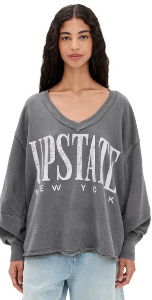 Free People We The Free Venice Graphic Sweatshirt Washed Black Combo M