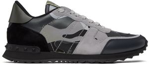 Valentino Garavani Baskets Rockrunner noir et gris