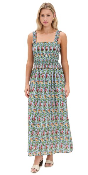 Hill House Home The Azalea Maxi Nap Dress Geranium Stripe XS