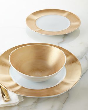 12-Piece Gold Brushstroke Dinnerware Set