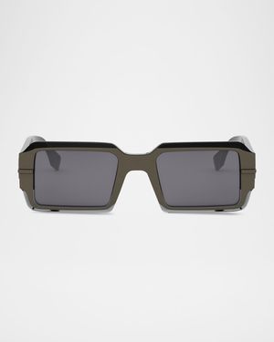 Men's Fendigraphy Acetate Rectangle Sunglasses