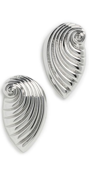 Kenneth Jay Lane Seashell Post Earrings Silver One Size