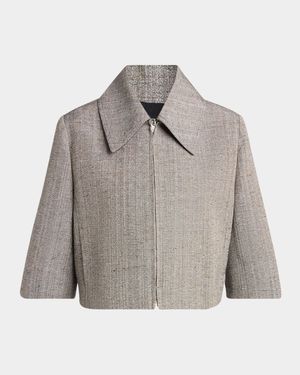 Knotted Melange Cropped Jacket