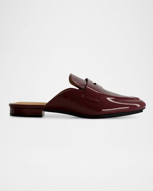 Patent Leather Penny Loafer Mules
