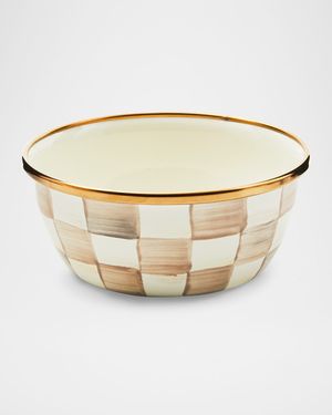 Mocha Check Pinch Bowl