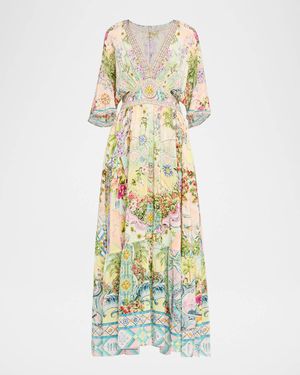 Just Coasting Ruffle-Hem Maxi Dress