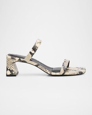 Clara Snake-Printed Leather Sandals