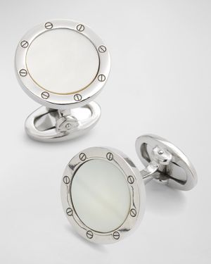 Round Mother-of-Pearl Cuff Links