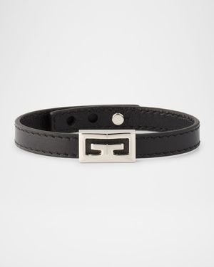 Men's 2G Silvery Leather Bracelet