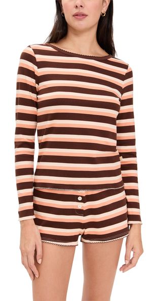 Cozyland by Morgan Lane Ellie Shortie Pajama Set Pumpkin Spice P