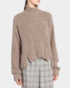 Cashmere Silk Boucle Turtleneck