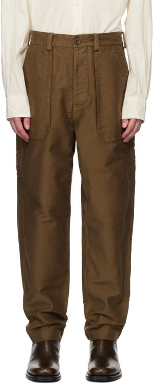 CASEY CASEY Brown Faille Cargo Pants