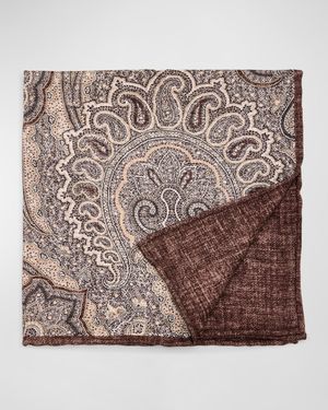 Men's Silk Paisley-Print Pocket Square