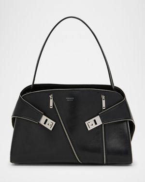 Hug Multi-Zip Leather Crossbody Bag