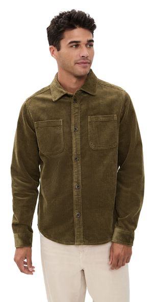 Les Deux Kody Corduroy Overshirt Military Olive XL