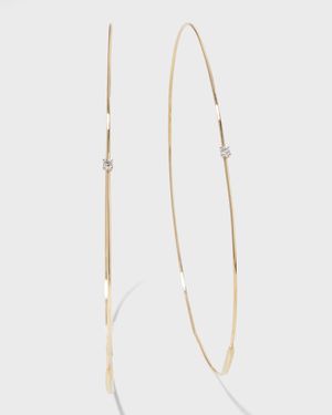 Large Magic Diamond Hoops, Yellow Gold
