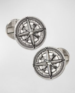 Antique Compass Stainless Steel Cufflinks