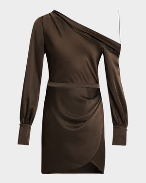 Cameron Draped One-Shoulder Mini Dress