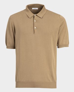 Men's Garment-Washed Cotton Polo Shirt