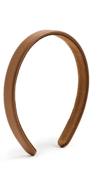 Jennifer Behr Leon Leather Headband Saddle One Size