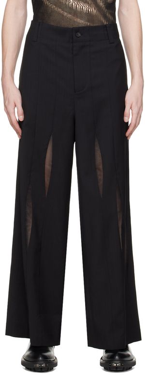 Feng Chen Wang Pantalon noir à panneaux