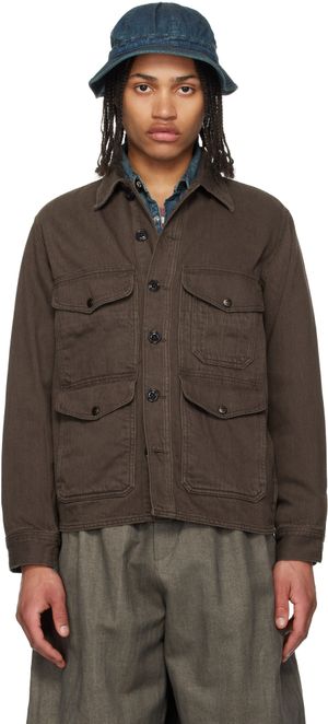 RRL Brown Elmore Cruiser Denim Overshirt