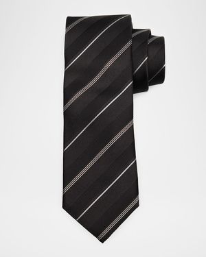 Men's Silk and Cotton Multi-Stripe Tie
