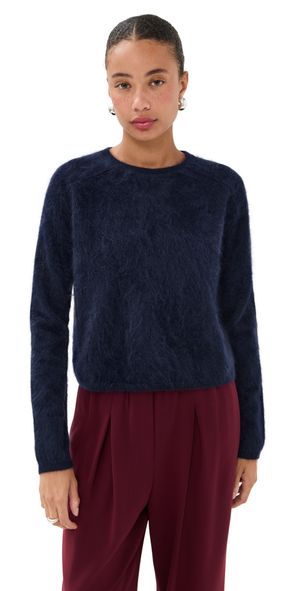 LISA YANG Lexia Cashmere Sweater Navy Brushed 2
