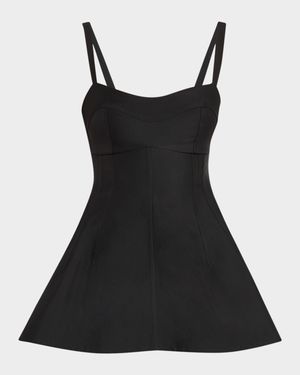 Silk-Blend Peplum Top