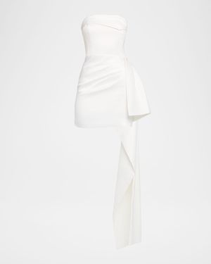 Calliope Strapless Draped Satin Mini Dress