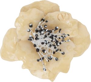 Valentino Garavani Off-White Fleur Lumineuse Pin
