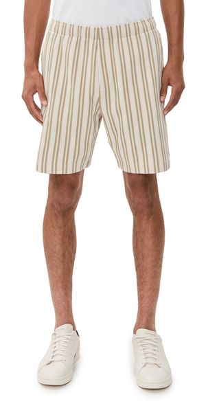 Vince Jacquard Stripe Shorts 7.5 Terrapin Combo S