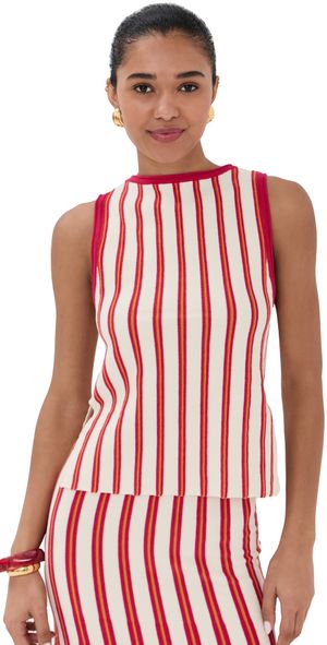 ESCVDO Manglar Sleeveless Top Ivory/Tangerine M