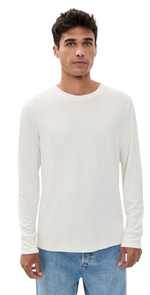 Theory Essential Tee Long Sleeve in Anenome Winter White XXL
