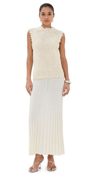 Christopher Esber Lattice Knit Tank Dress White S