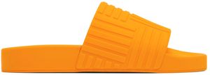 Bottega Veneta Orange Rubber Slides