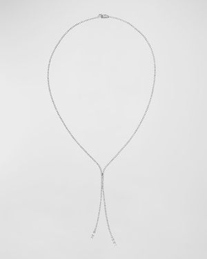 14K Skinny Tennis Lariat with Baguette Diamond Ends