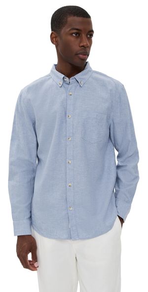 Marine Layer Better-Than-Linen Shirt Chambray M