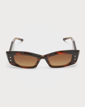 Quattro Acetate & Titanium Cat-Eye Sunglasses
