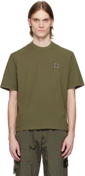 Stone Island Khaki Combed Organic Cotton Jersey T-shirt