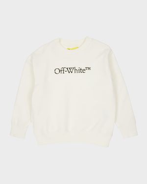 Boy's Bookish Blurred Logo-Print Crewneck, Size 4-12