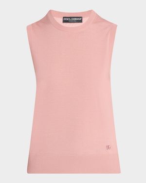 Virgin Wool Sleeveless Crewneck Sweater