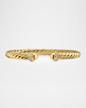 Cablespira Flex Bracelet with Diamonds in 18K Gold, 6mm