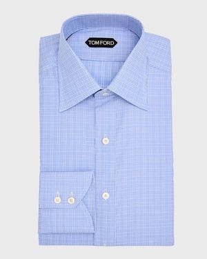 Men's Twill Check Slim-Fit Dress Shirt