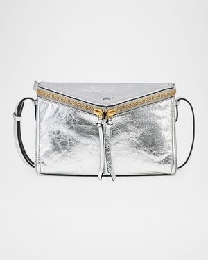 3D Diamant Metallic Leather Shoulder Bag