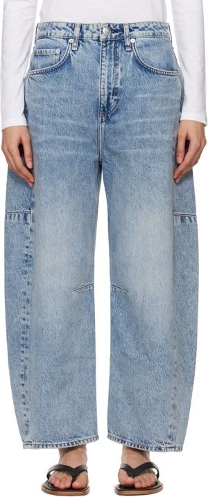 rag & bone Jean Charlie bleu à taille haute et à jambes incurvées
