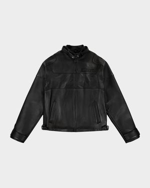 Men's Black-Out Leather Racing Jacket