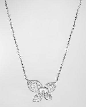 Happy Butterfly 18K White Gold Diamond Pendant Necklace