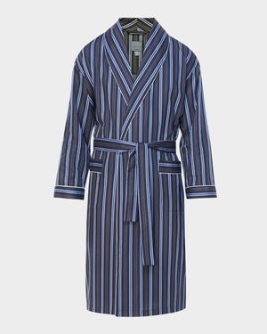Men's Sateen Multi-Stripe Shawl Robe
