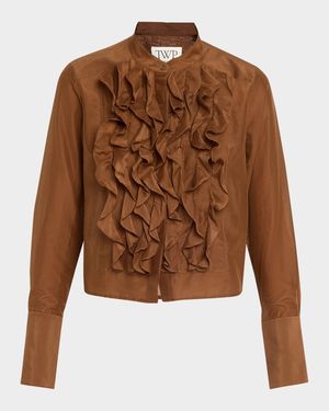 Patti Ruffle Button-Front Shirt